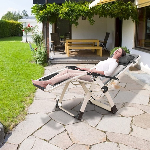 Arlmont & Co. Giannina Patio Zero Gravity Chair Outdoor Lounge Chair ...